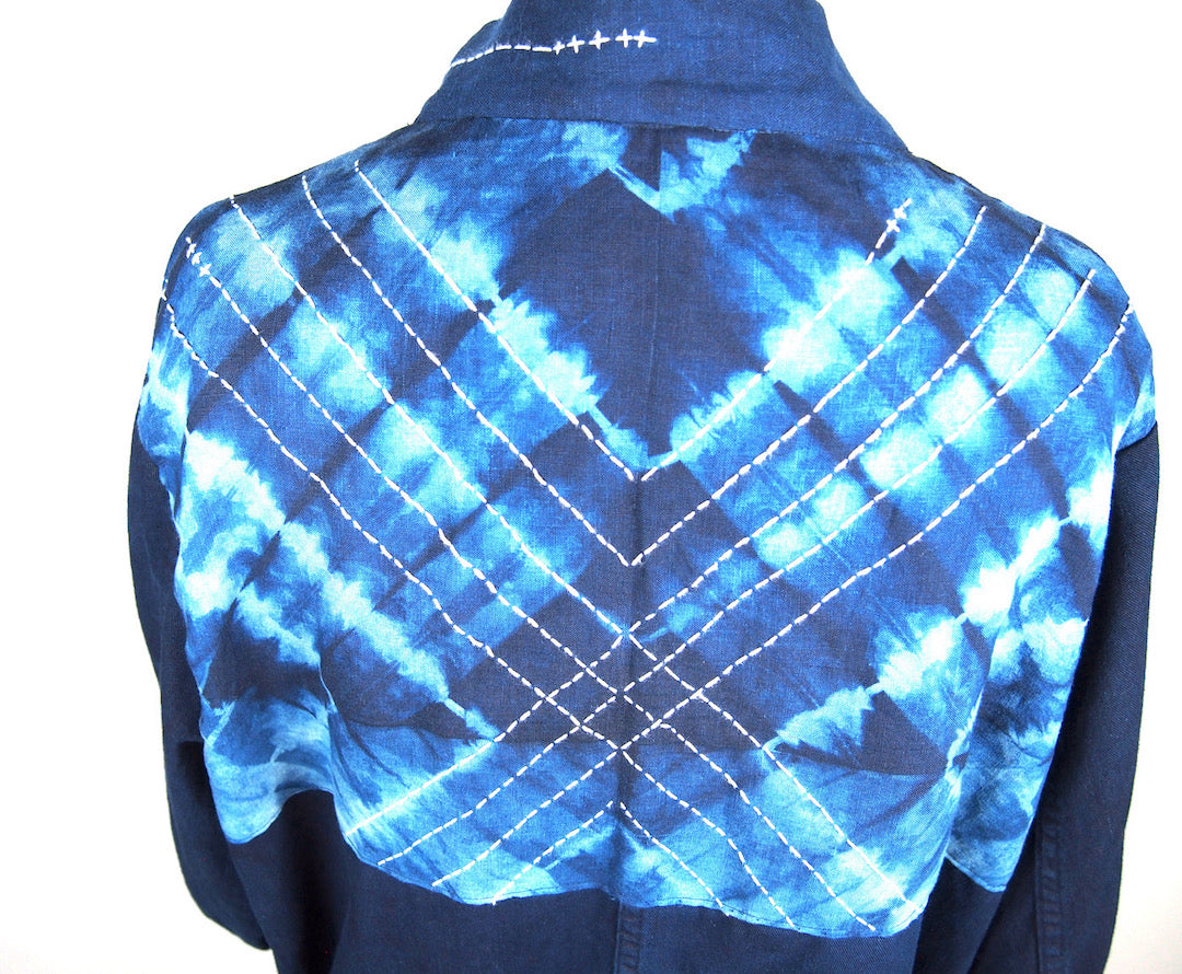 Indigo Blue | Custom Long Jacket with Sashiko | For men and women