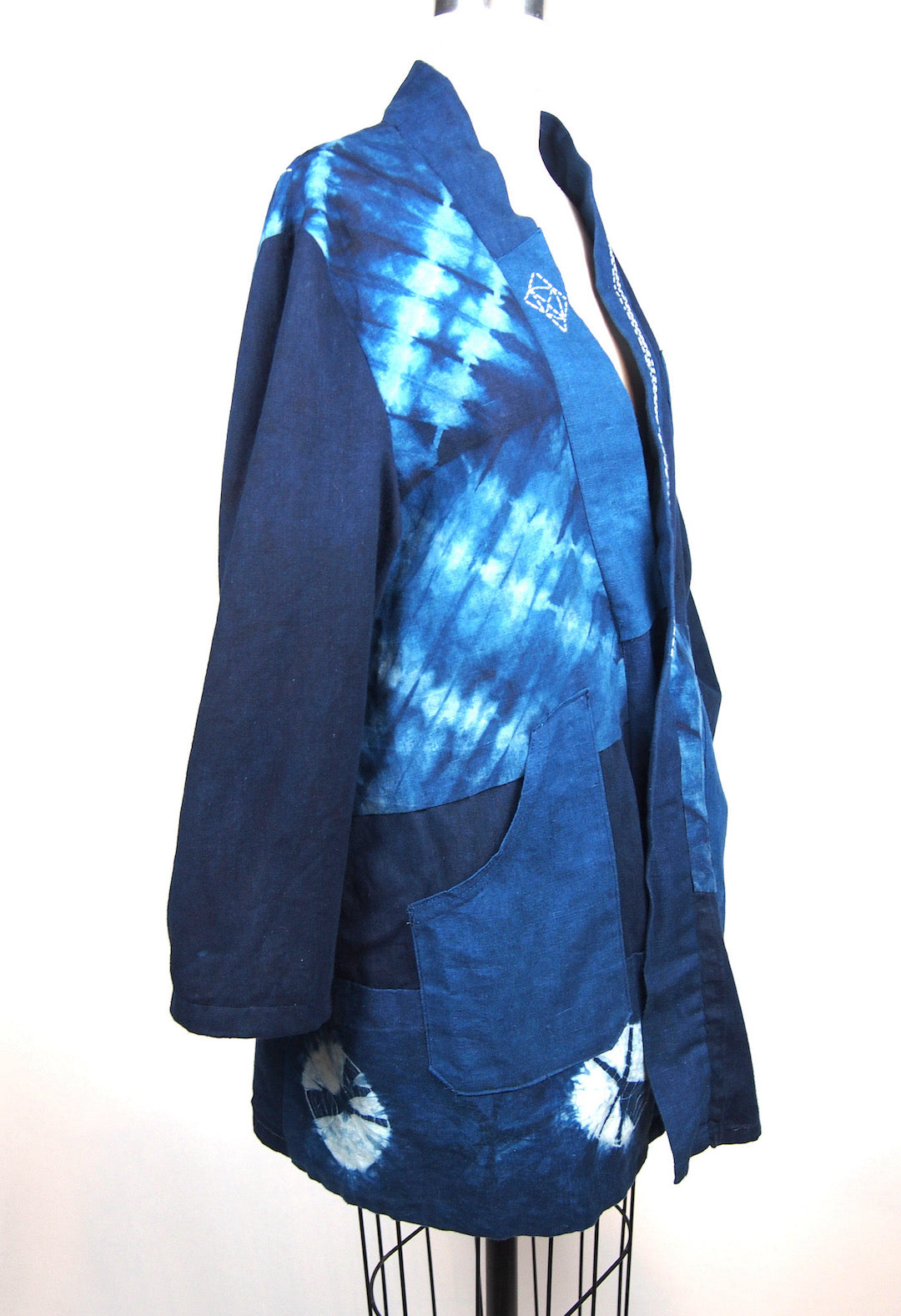 Indigo Blue | Custom Long Jacket with Sashiko | For men and women