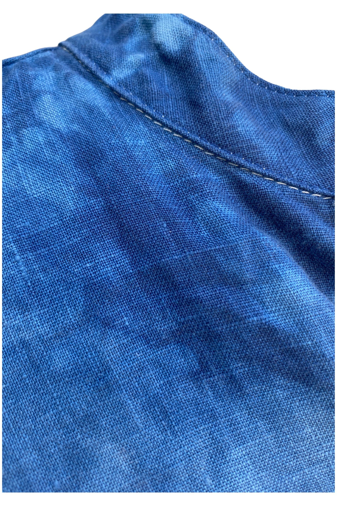 Dark Blue Linen Celeste Dress with Pockets