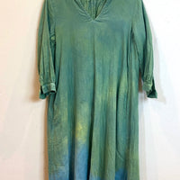 Celeste Dress in Green | Organic Cotton Double Gauze | Ombre