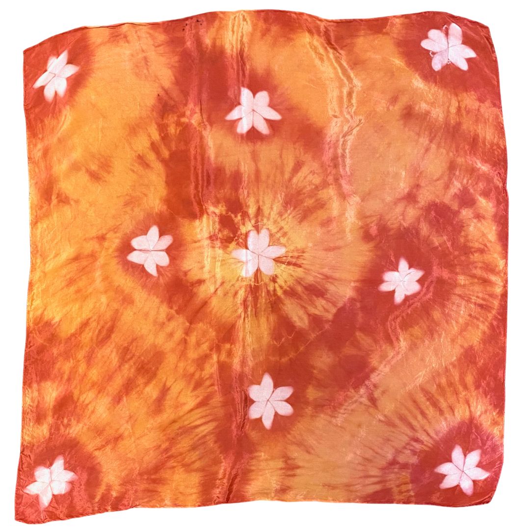 Square Silk Scarf in Orange