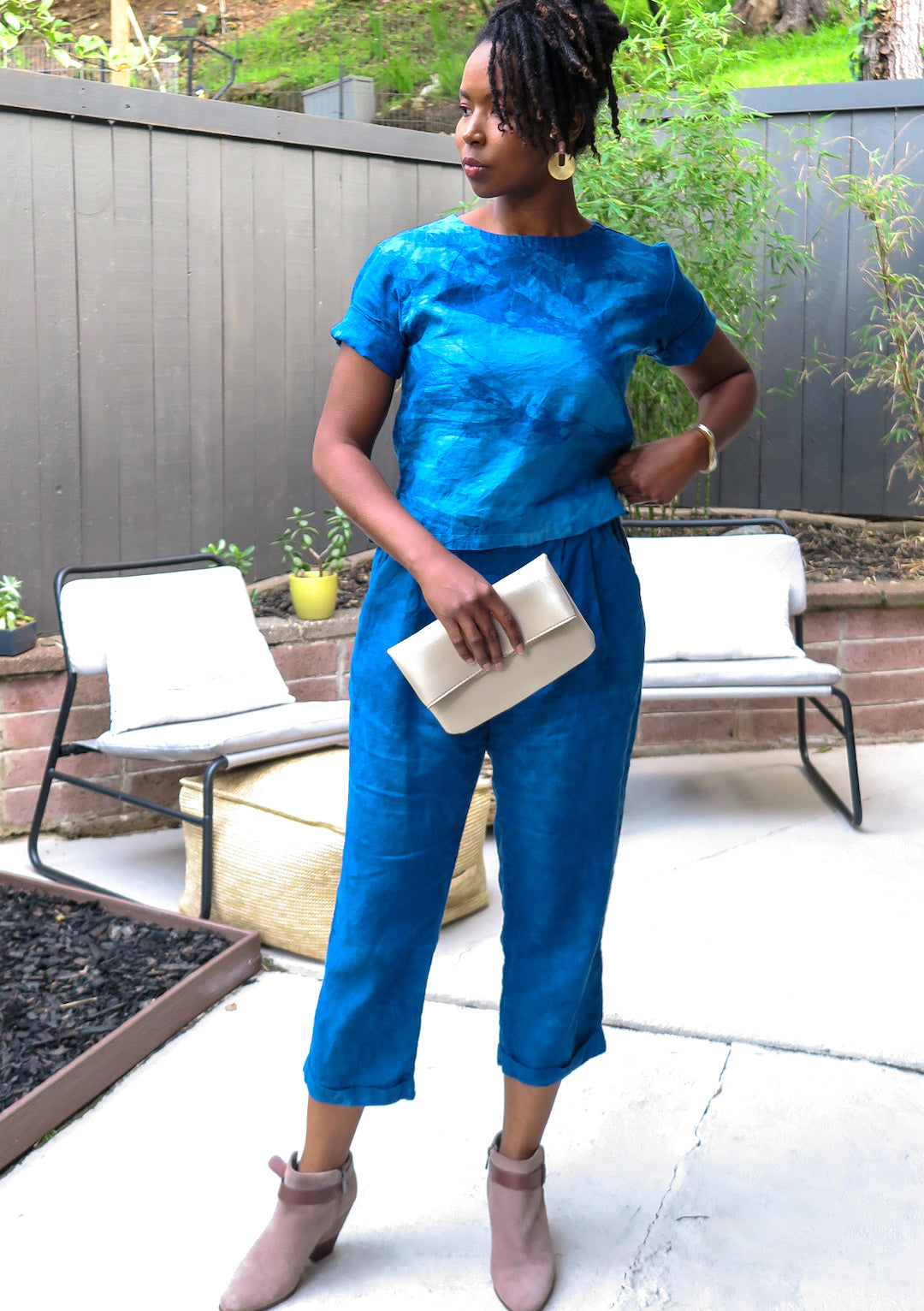 Stella Pants - Your Versatile Pant for Every Occasion | Organic Linen in Blue Tan