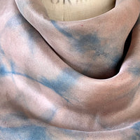 Square Silk Scarf in Pink - Natural Dyes - Hand Rolled Edges