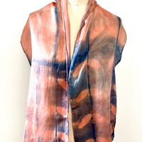 Pink Purple | Silk Satin Scarf Indigo Madder | 11 x 60" - Modern Shibori