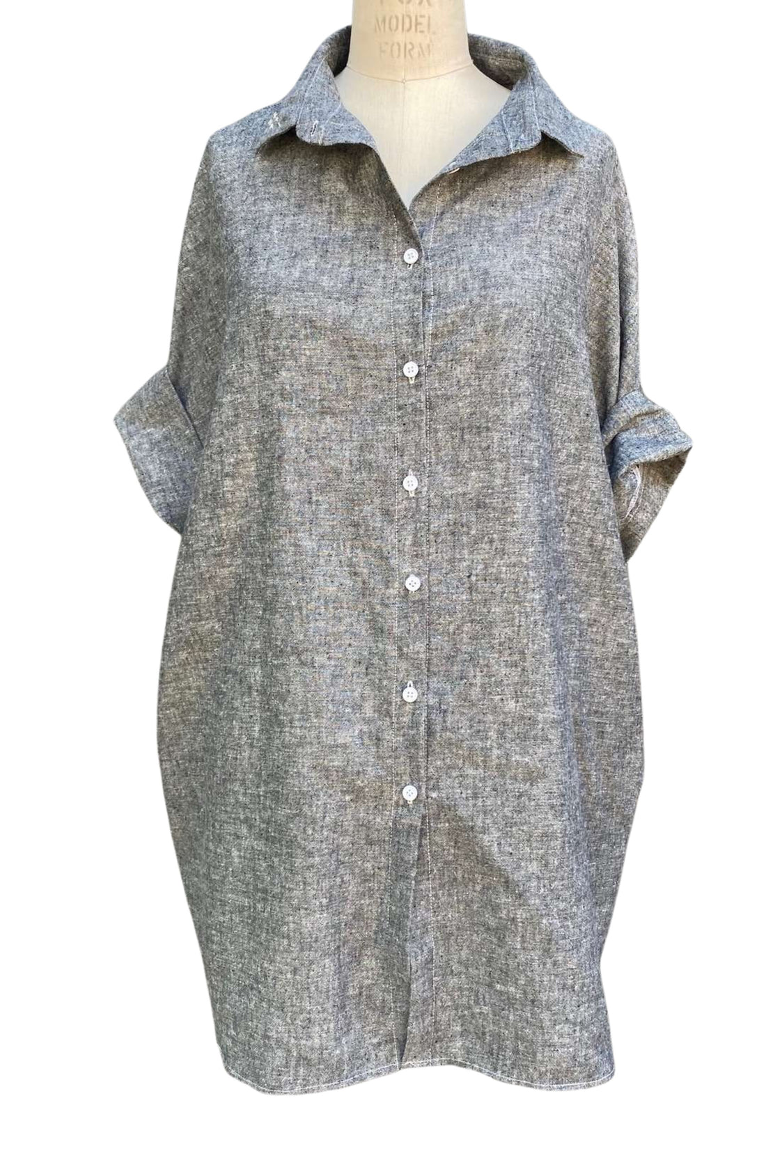 Eclipse Smock - Versatile Tunic Top with Pockets in Hemp & Organic Cotton | Grey