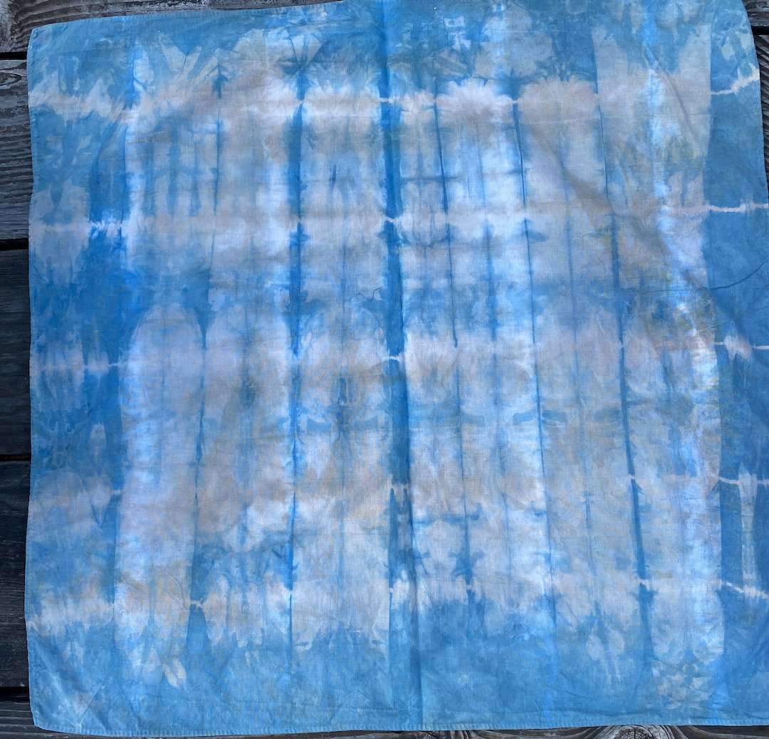 Maya Bandana or Furoshiki | Blue Tan